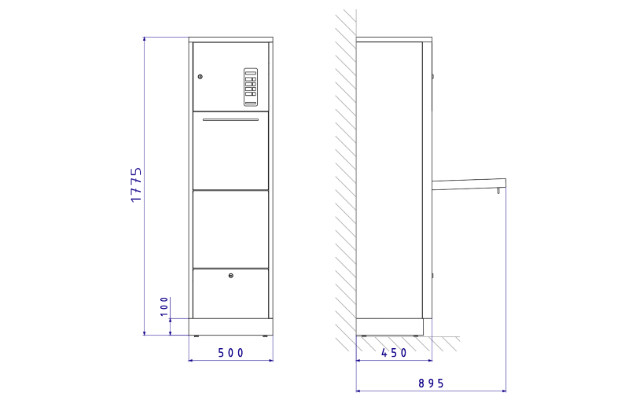 Steckbeckenspüler CDD 1050 mit Maßen