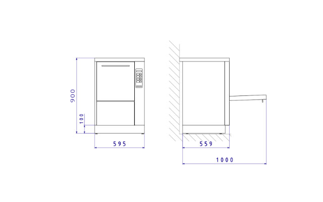 Steckbeckenspüler CDD 1060 mit Maßen