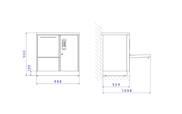 Steckbeckenspüler CDD 1090 mit Maßen